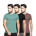 BULLMER Solid Cotton Blended Half Sleeve Round