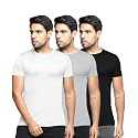 BULLMER Solid Cotton Blended Half Sleeve Round