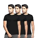 BULLMER Solid Cotton Blended Half Sleeve Round