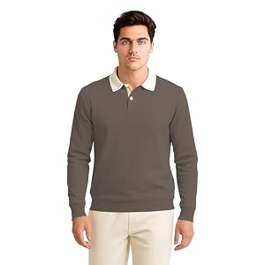BULLMER Solid Polo Neck Full Sleeve Cotton