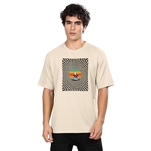 BULLMER Trendy Printed Crew Neck Oversized Concert