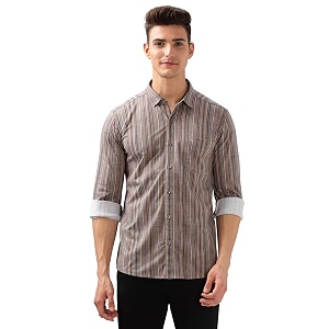BULLMER Trendy Regular Fit Striped Causal Full