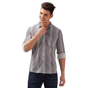 BULLMER Trendy Regular Fit Striped Causal Full