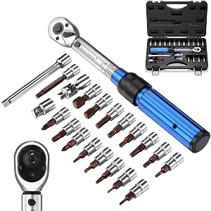 bulltools 14-inch drive click torque wrench set dual-direction adjustable 90-tooth torque wrench with buckle 20-200inlb  226-226nm