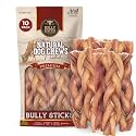 Bully Bunches All Natural (6" Standard - 10 Pack) Braided Bully Sticks - Odour Free, Rawhide Free, Chemical Free, Safe, Long Lasting Beef Dog Chews - Fully Digestible Treat for Small &amp; Medium Dogs
