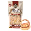 Bully Bunches All Natural Bully Stick Rings - Odour Free, Rawhide Free, Chemical Free - Long Lasting Beef Dog Chews - Fully Digestible Treat, Pack of 8 (Small Bully Stick Rings)