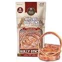 Bully Bunches All Natural Large Bully Stick Rings - Odour Free, Rawhide Free, Chemical Free - Long Lasting Beef Dog Chews - Fully Digestible Treat for Medium & Large Dogs, Pack of 8