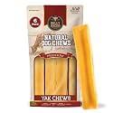 Bully Bunches Large Authentic Yak Cheese Himalayan Chews for Large Dogs & Heavy Chewers - All Natural Dog Treat Dental Chews, Made with Real Yak Milk - Lactose & Rawhide Free (6 Pk)