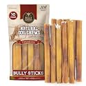 Bully Bunches Premium (6" Standard - 10 Pack) Odor-Free Bully Sticks for Small to Medium Dogs &amp; Puppies - Consistently Sized, Long Lasting Chews for Oral Care - All Natural, 100% Beef Dog Treats