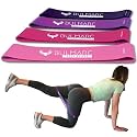 BULMARC Resistance Band Loop Set of 4 – Exercise Bands with 30+ Exercise Guide &amp; Carry Bag for Squats, Hips, Legs, Butt, Glutes &amp; Home Workouts