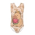 Bulopur Girls' One-Piece Swimwear Age 3-14 Years Teens Little Kids Polyester Swimsuits Sleeveless Bathing Suit