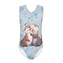 Bulopur Girls' One-Piece Swimwear Age 3-14 Years Teens Little Kids Polyester Swimsuits Sleeveless Bathing Suit