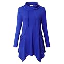 Bulotus Womens Sweaters 2025 Winter Cowl Neck Long Asymmetrical Tunic Sweaters for Leggings Holiday Vacation Tops