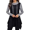 Bulotus Womens Sweaters 2025 Winter Cowl Neck Long Asymmetrical Tunic Sweaters for Leggings Holiday Vacation Tops