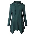 Bulotus Womens Sweaters 2025 Winter Cowl Neck Long Asymmetrical Tunic Sweaters for Leggings Holiday Vacation Tops