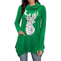 Bulotus Womens Sweaters 2025 Winter Cowl Neck Long Asymmetrical Tunic Sweaters for Leggings Holiday Vacation Tops