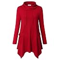 Bulotus Womens Sweaters 2025 Winter Cowl Neck Long Asymmetrical Tunic Sweaters for Leggings Holiday Vacation Tops