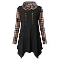 Bulotus Womens Sweaters 2025 Winter Cowl Neck Long Asymmetrical Tunic Sweaters for Leggings Holiday Vacation Tops