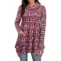 Bulotus Womens Sweaters 2025 Winter Cowl Neck Long Asymmetrical Tunic Sweaters for Leggings Holiday Vacation Tops