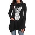 Bulotus Womens Sweaters 2025 Winter Cowl Neck Long Asymmetrical Tunic Sweaters for Leggings Holiday Vacation Tops