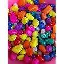 Polished Stone Yellow Glossy and Decorative Garden and Glass Pebbles 18kg