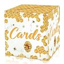 Bumble Bee Card Box - Honeycomb Collapsible Money Box or Gift Box for Baby &amp; Bride Shower, Birthday, Wedding Reception, Engagement Party, Graduation - 8"x8"x8" Party Favors Decorations Boxes(05)