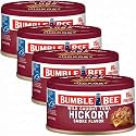 Bumble Bee Snackers - Hickory Smoke Tuna, 3 oz Easy Open Can - 19g Protein per Serving - Wild Caught Skipjack Chunk Light Tuna Pack - No Draining, Ready to Eat (Pack of 4)