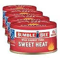 Bumble Bee Snackers - Sweet Heat Tuna, 3 oz Easy Open Can - 18g Protein per Serving - Wild Caught Skipjack Chunk Light Tuna Pack - No Draining, Ready to Eat (Pack of 4)