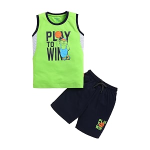 Bumchums Boys Sleeveless Round Neck T-Shirt and