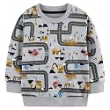 Bumeex Toddler Boys Crewneck Sweatshirts Cotton Long Sleeve Shirt Tops 2-7Y