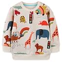 Bumeex Toddler Boys Crewneck Sweatshirts Cotton Long Sleeve Shirt Tops 2-7Y