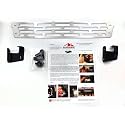 Bumper Grille Insert BRUSHED Stainless Steel Plain Rectangular Compatible with 2015-2019 Sierra 2500 3500 HD #700-10-3