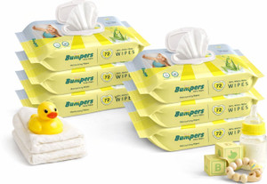bumpers baby wipes aloe vera  vitamin e  99 water  72 count pack of 6