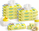 Bumpers Baby Wipes Aloe Vera & Vitamin E | 99% Water | 72 Count Pack of 8