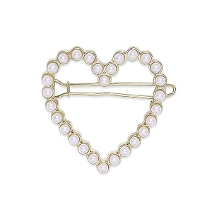bumpit hair clip heart shape pearl encrusted