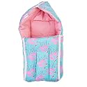 BUMTUM Flamingo 3 in-1 Sleeping Bag, 0-6 Months Baby Bed, Sleeping Bag, Carry Nest, New Born Baby Unisex, Sea Green, Cotton, Free Size