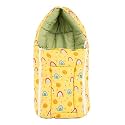 BUMTUM 0-6 Months New Born Baby Unisex Cotton Carry Bag/Sleeping Bag, 3 in 1 Baby Bed, Carry Nest for Infant, Sun Print (Lemon)
