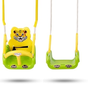 bumtum 3-in-1 adjustable baby musical swing toy for indoor amp outdoor with 4 stages multiple for boys and girls of age 6 months to 6 years green