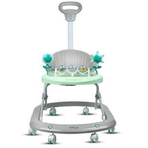 bumtum baby caterpillar walker for 6 to 48 months with parental handle rod foldable activity walker baby green amp grey walker