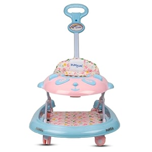 bumtum baby panda bravo walker for 06 to 48 months with parental handle rod foldable activity walker baby blue amp pink panda walker