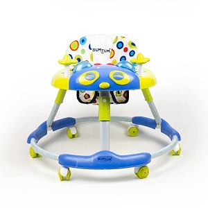 bumtum baby kitty walker for 06 to 48 months with parental handle rod  foldable activity walker  baby orange amp yellow walker