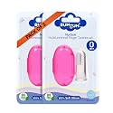 Bumtum Baby Finger Manual Toothbrush With Carry Case | Great For Massaging &amp; Cleaning Gums | Soft Finger Brush for Safe and Effective Oral Care for Kids (Pink, 2 Count)