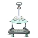 Bumtum Baby Panda Bravo Walker for 06 to 48 Months with Parental Handle Rod| Foldable Activity Walker| Baby Grey &amp; Green Panda Walker