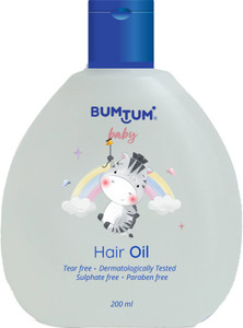 bumtum baby hair oil non-sticky paraben  sulfate free derma tested hair oil 200 ml