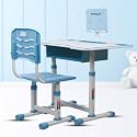 Bumtum Baby Study Table Set for 2-10 Years Kids | Height Adjustment Plug & Multipurpose Foldable Study Table Set |Easy Installation Kids Desk Set (Blue)
