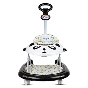 bumtum baby panda bravo walker for 06 to 48 months with parental handle rod foldable activity walker baby panda white amp black baby walker