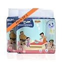 Bumtum Chota Bheem Baby Diapers | Pant Style Baby Diapers New Born Size, 120 Count | Double Layer Leakage Protection Infused With Aloe Vera, Cottony Soft High Absorb Technology (60 Count, Pack of 2)