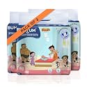 Bumtum Chota Bheem Baby Diapers | Pant Style Baby Diapers New Born Size, 180 Count | Double Layer Leakage Protection Infused With Aloe Vera, Cottony Soft High Absorb Technology (60 Count, Pack of 3)