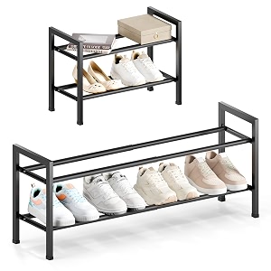 Bumusty 2 Tier Expandable Shoe Rack for