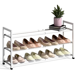 Bumusty 3-Tier Expandable Shoe Rack for Closet